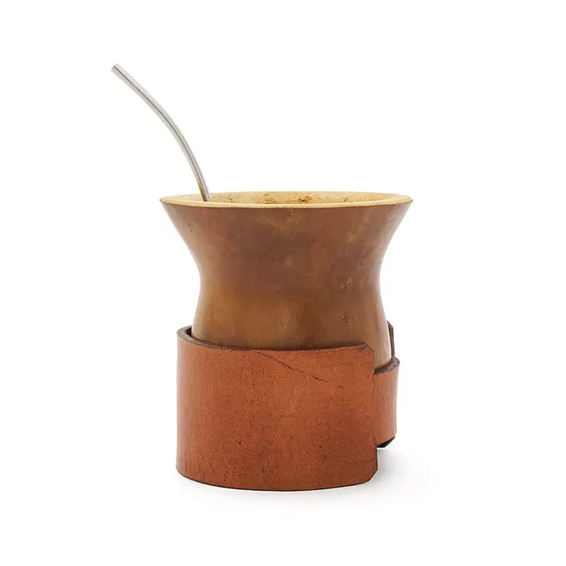 Mate Alazan ( calabaza + cinturon de cuero)