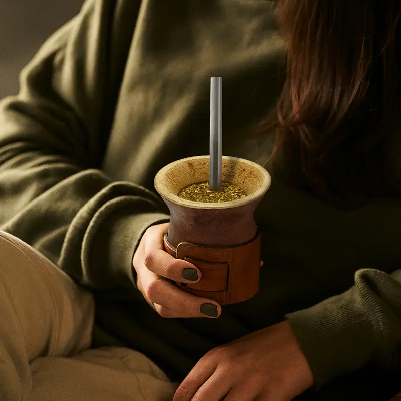 Mate Alazan ( calabaza + cinturon de cuero)